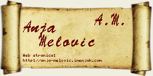 Anja Melović vizit kartica